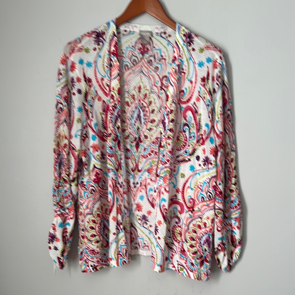 Chico's Colorful Paisley Cardigan size XXL - Picture 2 of 7